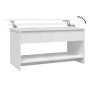 Tavolino Salotto Bianco Lucido 102x50x52,5 cm Legno Multistrato