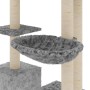 Albero per Gatti con Tiragraffi in Sisal Grigio Chiaro 142 cm