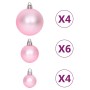 Set Addobbi di Natale 108 pz Bianco e Rosa