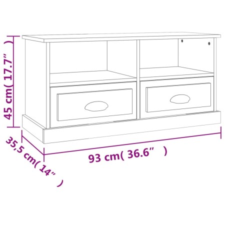 Mobile Porta TV Bianco Lucido 93x35,5x45 cm Legno Multistrato