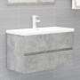 Mobile Lavabo Grigio Cemento 80x38,5x45 cm in Legno Multistrato