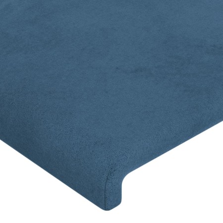 Giroletto con Testiera Blu Scuro 200x200 cm in Velluto