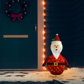 Figura Decorativa Babbo Natale con LED Tessuto Lusso 90 cm