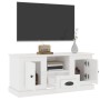 Mobile Porta TV Bianco Lucido 100x35,5x45 cm Legno Multistrato