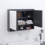 Armadietto Bagno con Specchio 80x15x60 cm in MDF Grigio