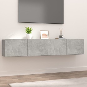 Mobili TV 2 pz Grigio Cemento 80x30x30 cm in Legno Multistrato