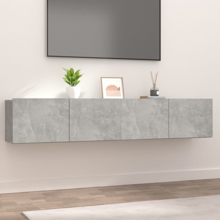 Mobili TV 2 pz Grigio Cemento 80x30x30 cm in Legno Multistrato