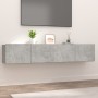 Mobili TV 2 pz Grigio Cemento 80x30x30 cm in Legno Multistrato