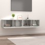 Mobili TV 2 pz Grigio Cemento 80x30x30 cm in Legno Multistrato