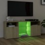 Mobile Porta TV con Luci LED Rovere Sonoma 120x30x50 cm