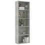 Libreria 5 Ripiani Grigio Cemento 60x30x1789 Legno Multistrato