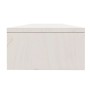 Supporto per Monitor Bianco 100x24x13 cm Legno Massello di Pino