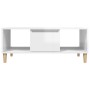 Tavolino Salotto Bianco Lucido 90x50x36,5 cm Legno Multistrato