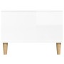 Tavolino Salotto Bianco Lucido 90x50x36,5 cm Legno Multistrato