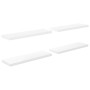 Scaffali a Parete 4 pz Bianco Lucido 80x23,5x3,8 cm in MDF