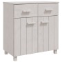 Credenza HAMAR Bianca 79x40x80 cm in Legno Massello di Pino