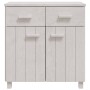 Credenza HAMAR Bianca 79x40x80 cm in Legno Massello di Pino