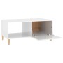 Tavolino Salotto Bianco Lucido 89,5x50x40 cm Legno Multistrato