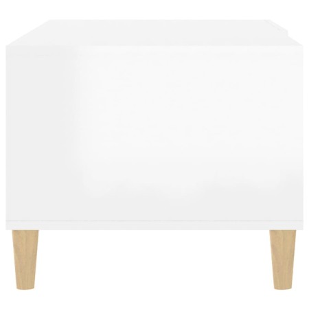 Tavolino Salotto Bianco Lucido 89,5x50x40 cm Legno Multistrato