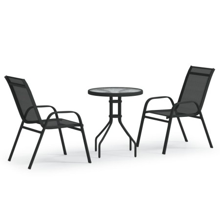 Set da Bistrot per Giardino 3 pz Nero