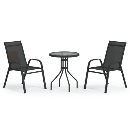 Set da Bistrot per Giardino 3 pz Nero