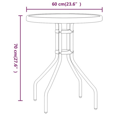 Set da Bistrot per Giardino 3 pz Nero