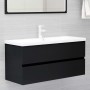 Mobile Lavabo Nero 100x38,5x45 cm in Legno Multistrato