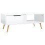 Tavolino Salotto Bianco Lucido 100x49,5x43 cm Legno Multistrato