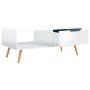 Tavolino Salotto Bianco Lucido 100x49,5x43 cm Legno Multistrato
