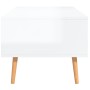 Tavolino Salotto Bianco Lucido 100x49,5x43 cm Legno Multistrato