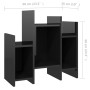 Credenza Nero Lucido 60x26x60 cm in Legno Multistrato