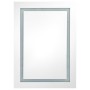 Armadietto Bagno con Specchio e LED Bianco Lucido 50x13x70 cm