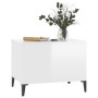 Tavolino Salotto Bianco Lucido 60x44,5x45 cm Legno Multistrato