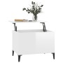 Tavolino Salotto Bianco Lucido 60x44,5x45 cm Legno Multistrato