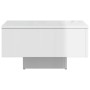 Tavolino Salotto Bianco Lucido 60x60x31,5 cm Legno Multistrato