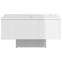 Tavolino Salotto Bianco Lucido 60x60x31,5 cm Legno Multistrato