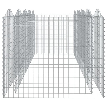 Gabbione ad Arco con Letto Rialzato 400x100x100cm Ferro Zincato