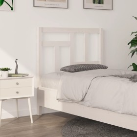 Testiera per Letto Bianca 95,5x4x100 cm Legno Massello di Pino