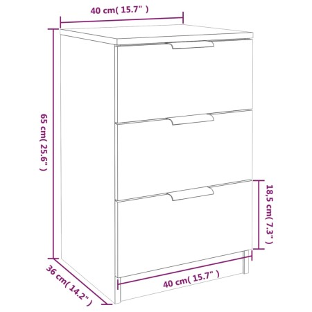 Comodini 2 pz Rovere Sonoma 40x36x65 cm