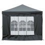 Tenda per Feste Pieghevole con Pareti Laterali Nero 3x6 m