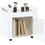 Carrello Scrivania bianco lucido 60x45x60 cm Legno Multistrato