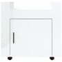 Carrello Scrivania bianco lucido 60x45x60 cm Legno Multistrato