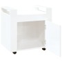 Carrello Scrivania bianco lucido 60x45x60 cm Legno Multistrato