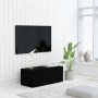 Mobile Porta TV Nero 80x34x30 cm in Legno Multistrato