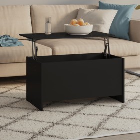 Tavolino da Salotto Nero 102x55,5x52,5 cm in Legno Multistrato