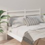 Testiera per Letto Bianca 146x4x100cm in Legno Massello di Pino