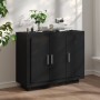 Credenza Nera 92x35x75 cm in Legno Multistrato