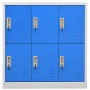 Armadietto con Chiave Grigio Chiaro e Blu 90x45x92,5 cm Acciaio
