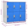 Armadietto con Chiave Grigio Chiaro e Blu 90x45x92,5 cm Acciaio