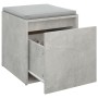 Cassetto Contenitore Grigio Cemento 40,5x40x40 cm in Legno